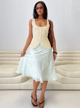 Alunara Midi Skirt Aqua Stripe