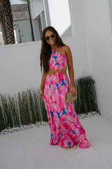 Citrus Ring Maxi Dress-Pink