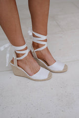 Devota Espadrille-White Eyelet
