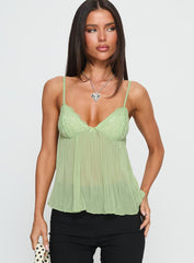 Zami Pleat Top Green