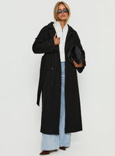 Rylanne Longline Trench Coat Black