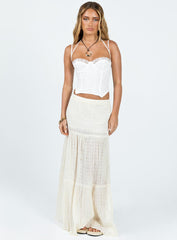 Luvan Lace Corset Top White