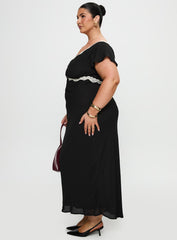 Barbarita Lace Maxi Dress Black Curve