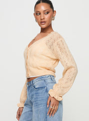 Lyric Cropped Cardigan Beige