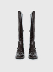 Therapy Dove Knee High Boots Chocolate Croc