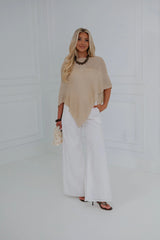Loving Life Poncho-Taupe