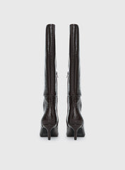 Therapy Dove Knee High Boots Chocolate Croc