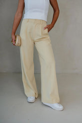 Shayla Wide Leg Trousers-Yellow