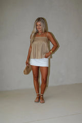Morrison Pleated Top-Light Taupe
