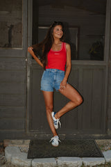 Kaylin Cargo Shorts-Light Denim