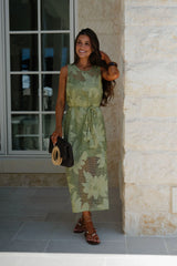 Mia Lace Midi Dress-Green