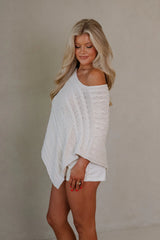 Bella Poncho Sweater-Natural