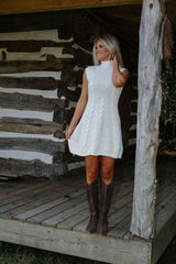 Rori Cable Knit Mini Dress-Ivory