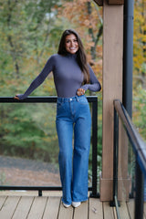 Kate Wide Leg Jeans- Medium Stone