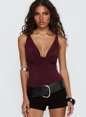 Nerolia Halter Ring Top Burgundy