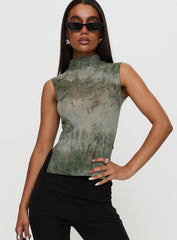Nights All Alone High Neck Top Multi