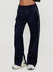 Travalta Satin Track Pant Navy