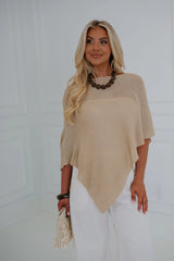 Loving Life Poncho-Taupe
