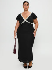 Barbarita Lace Maxi Dress Black Curve