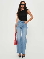 Henesey High Rise Straight Leg Jeans Mid Wash Tall