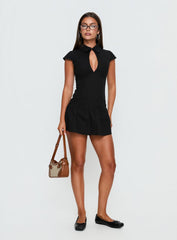 Kennya Keyhole Cutout Playsuit Black