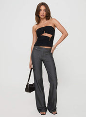 Kinkirk Flared Pants Grey Pinstripe Tall