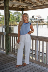 Sweater Knit Fish Tank-Coastal Blue