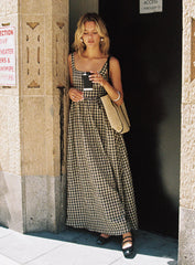 Cartmel Check Maxi Dress Black / Cream Tall