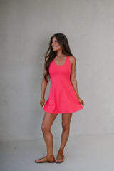 Rosie Athletic Dress-Flamingo