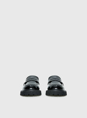 Face The Wind Faux Leather Loafers Black
