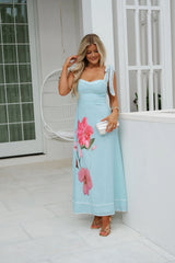 Frankie Floral Maxi Dress- Mint Blue