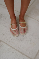 Meghan Mesh Flats-Bone