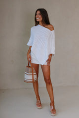 Bella Poncho Sweater-White
