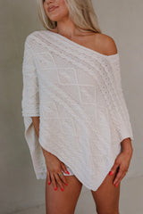 Bella Poncho Sweater-Natural