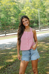 Lucy High Rise Distressed Hem Shorts
