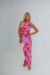 Dani One Shoulder Maxi Dress-Purple Multi