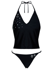 Kelipa Embellished Micro Bikini Bottoms Black
