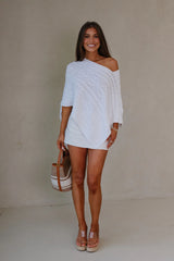 Bella Poncho Sweater-White