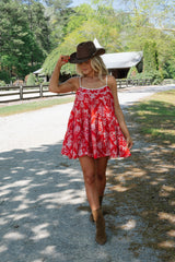 Darcy Swing Mini Dress-Red Multi