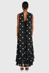 Monterey Dress With Scarf in Polka Dot